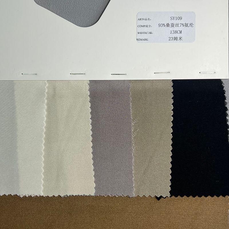 sy109,93%silk7%span,138cm,23mm,elastic heavy crepe de chine
