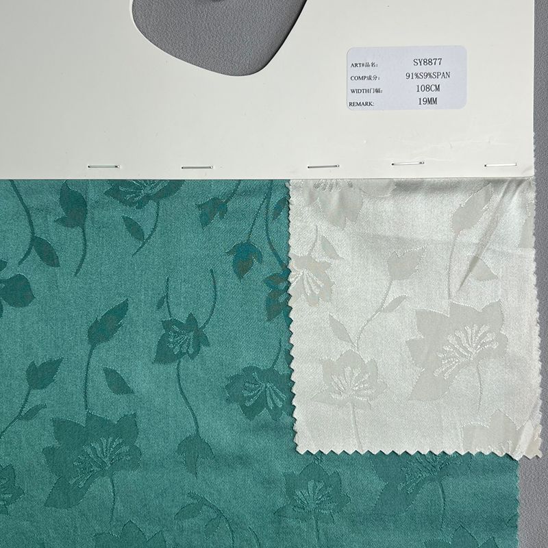 sy8877,91%silk9%span,108cm,19mm,elastic satin jacquard,pc-dyed
