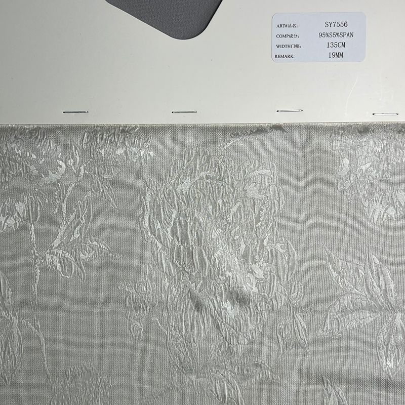 sy7556,95%silk5%span,135cm,19mm,elastic jacquard fabric,piece dyed