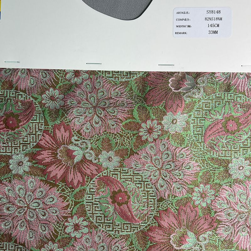 sy8148,82%silk18%metallic,145cm,33mm,yarn-dyed,jacquard faric