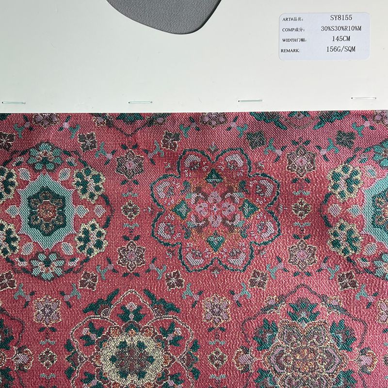 sy8155,30%s30%rayon10%metallic,145cm,36mm,yarn-dyed,jacquard fabric