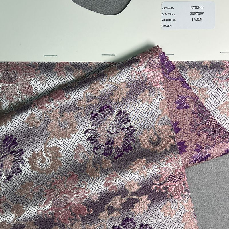 sy8305,30%silk70%viscose,140cm,yarn-dyed,jacquard fabric
