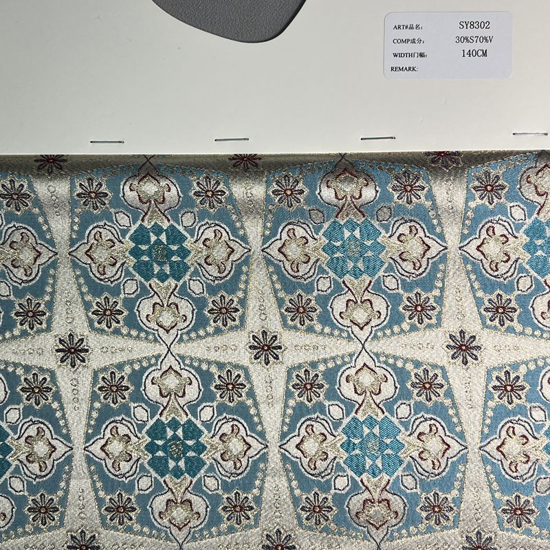   sy8302,30%silk60%viscose10%metallic,140cm,jacquard 