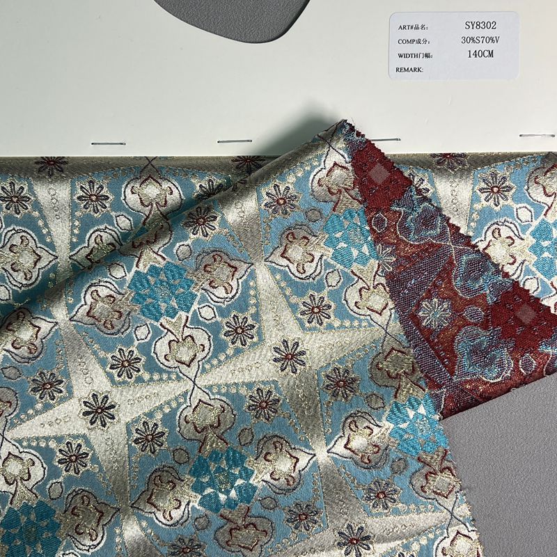   sy8302,30%silk60%viscose10%metallic,140cm,jacquard 