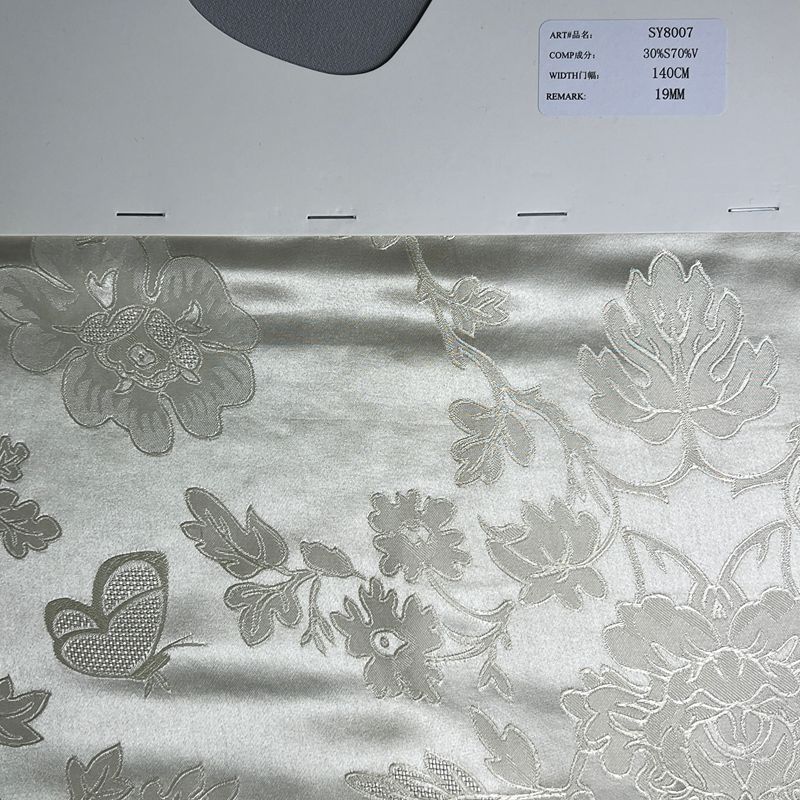sy8007,30%silk70%viscose,140cm,19mm,jacquard fabric,piece-dyed