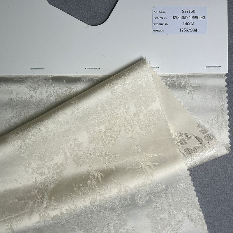 sy7160,10%silk50%viscose40%modal,140cm,125gsm,jacquard,piece-dyed