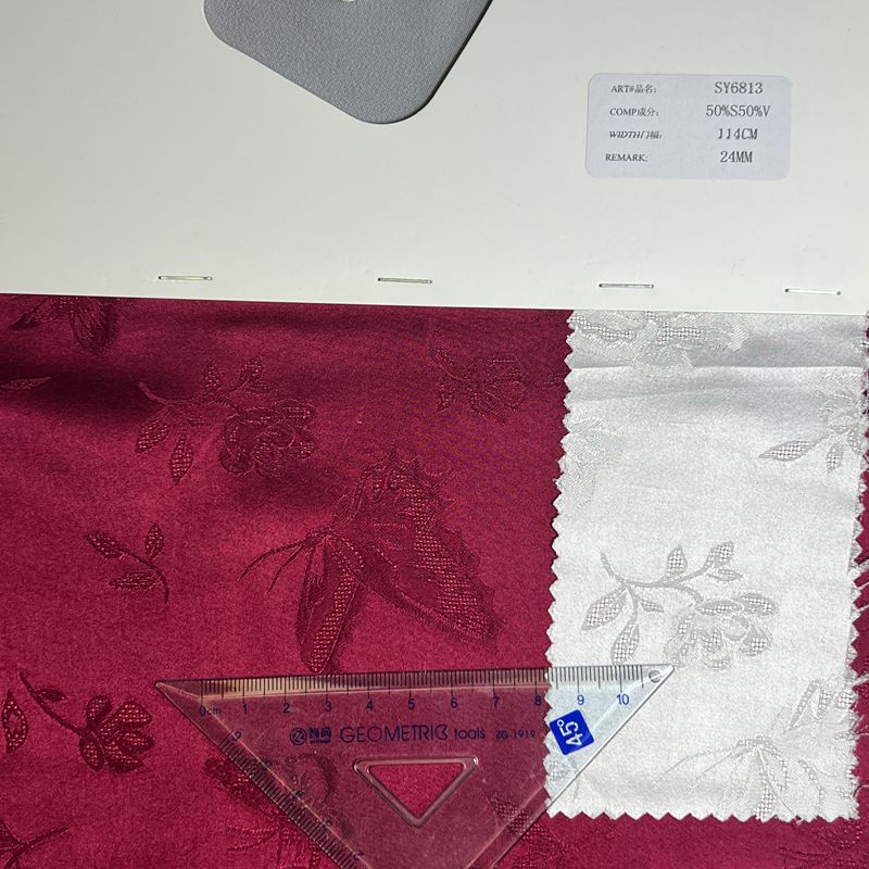 sy6813,50%silk50%viscose,114cm,24mm,jacquard,piece-dyed