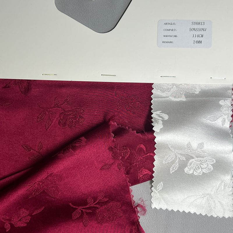 sy6813,50%silk50%viscose,114cm,24mm,jacquard,piece-dyed