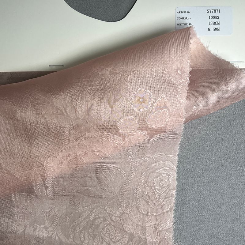 sy7871,100%silk138cm,9.5mm,jacquard,organza,piece-dyed