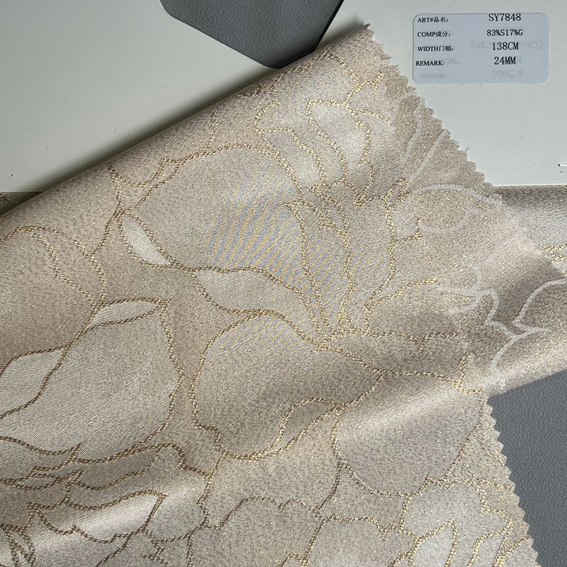 sy7848,83%silk17%metallic,138cm,24mm,jacquard,piece-dyed