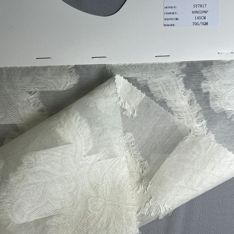 sy7817,80%silk20%polyester,145cm,70gsm,cut-work organza,piece-dyed