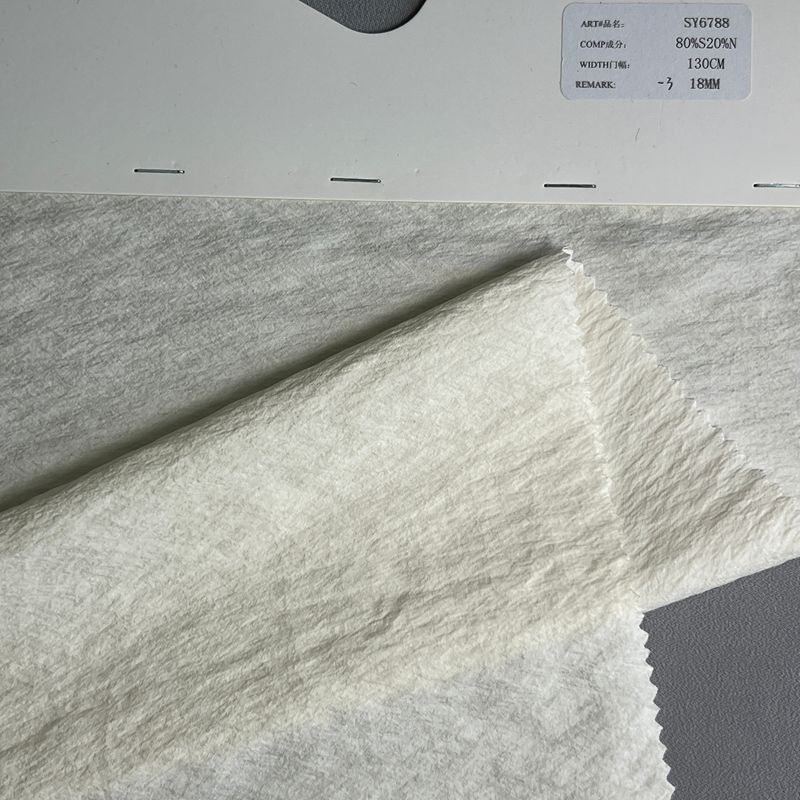 sy6788,80%silk20%nylon,130cm,18mm,washed and crinkled,piece-dyed