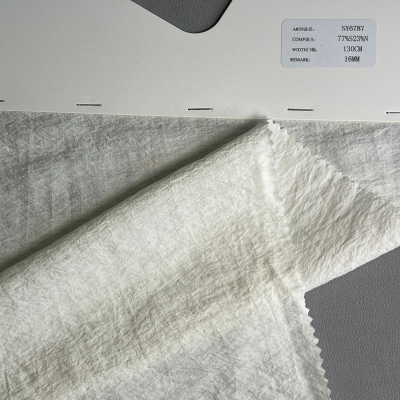 sy6787,77%silk23%nylon,130cm,16mm,washed and crinkled,piece-dyed
