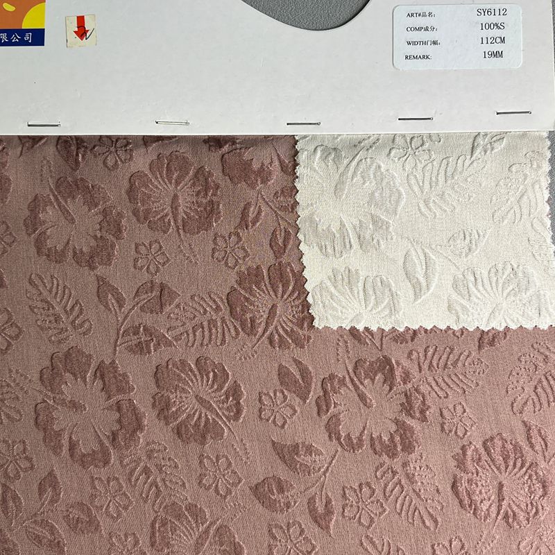 sy6112,100%silk,112cm,19mm,jacquard gauze crepe,piece-dyed