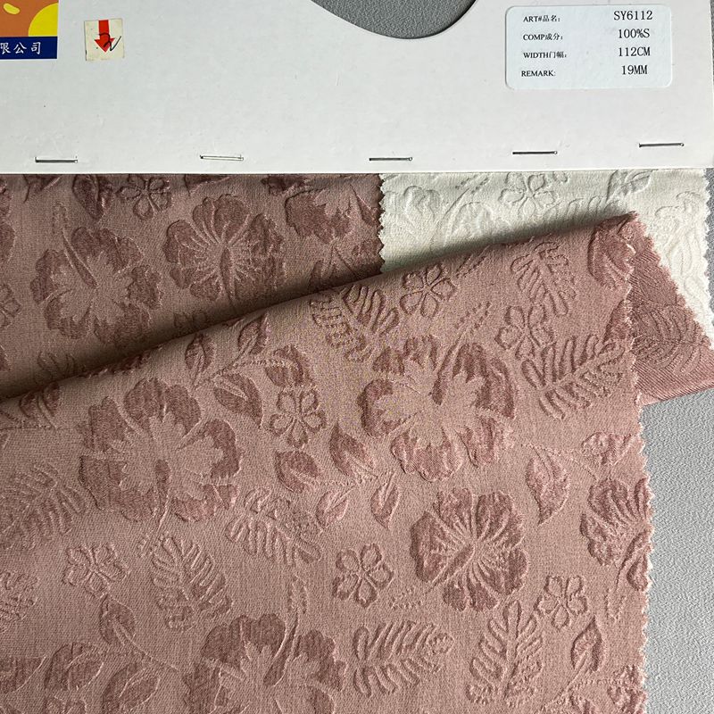 sy6112,100%silk,112cm,19mm,jacquard gauze crepe,piece-dyed