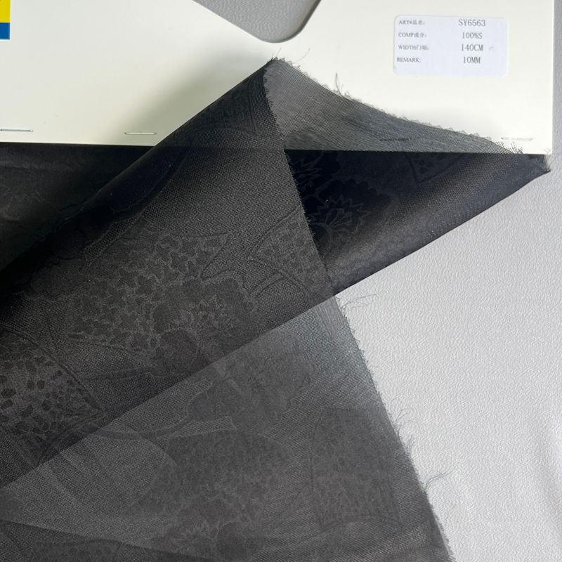 sy6563,100%silk,140cm,10mm,jacquard organza,piecd-dyed
