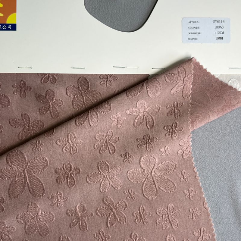 sy6116,100%silk,112cm,19mm,jacquard gauze crepe,piece-dyed