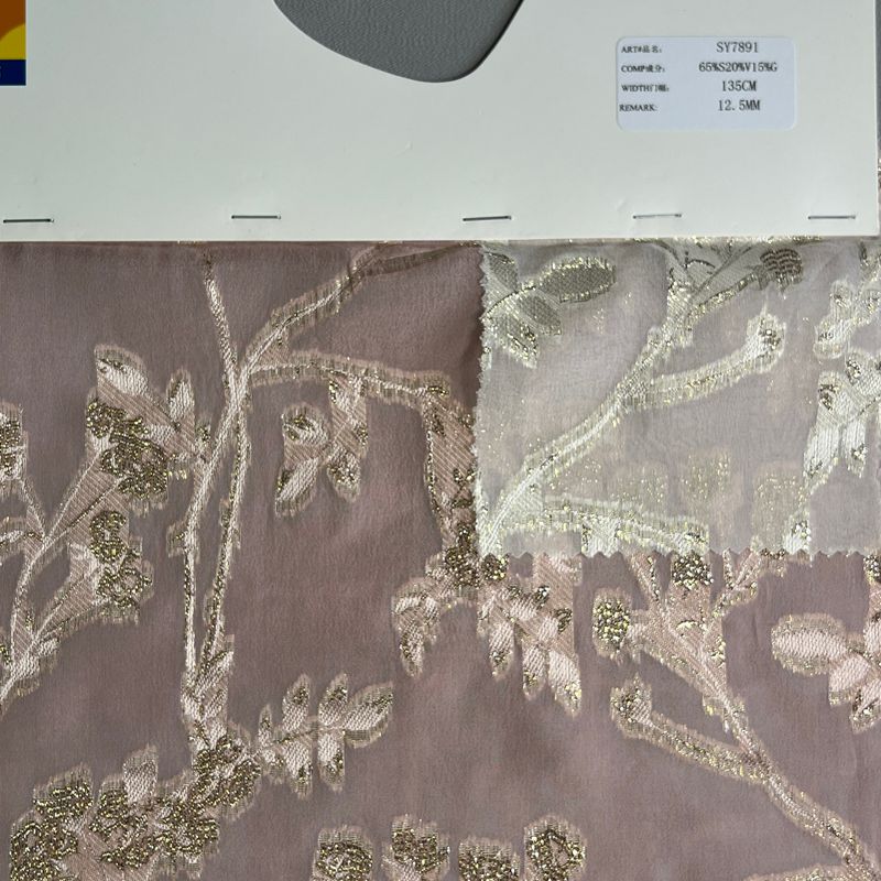 sy7891,65%silk20%viscose15%metallic,135cm,12.5mm,jacquard cut-work voile