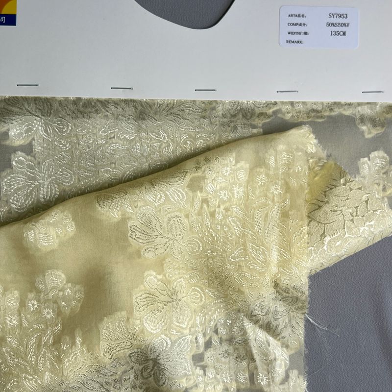 sy7953,50%silk50%viscose,135cm,cut-work silk voile,piece-dyed