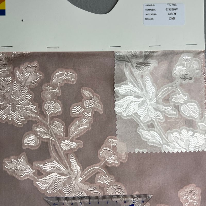 sy7895,61%silk39%viscose,135cm,13mm,cut-work silk voile,piece-dyed