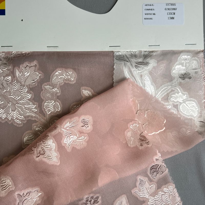 sy7895,61%silk39%viscose,135cm,13mm,cut-work silk voile,piece-dyed