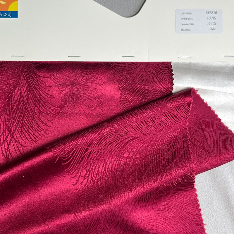 sy6816,100%silk,114cm,19mm,jacquard charmeuse,piece-dyed