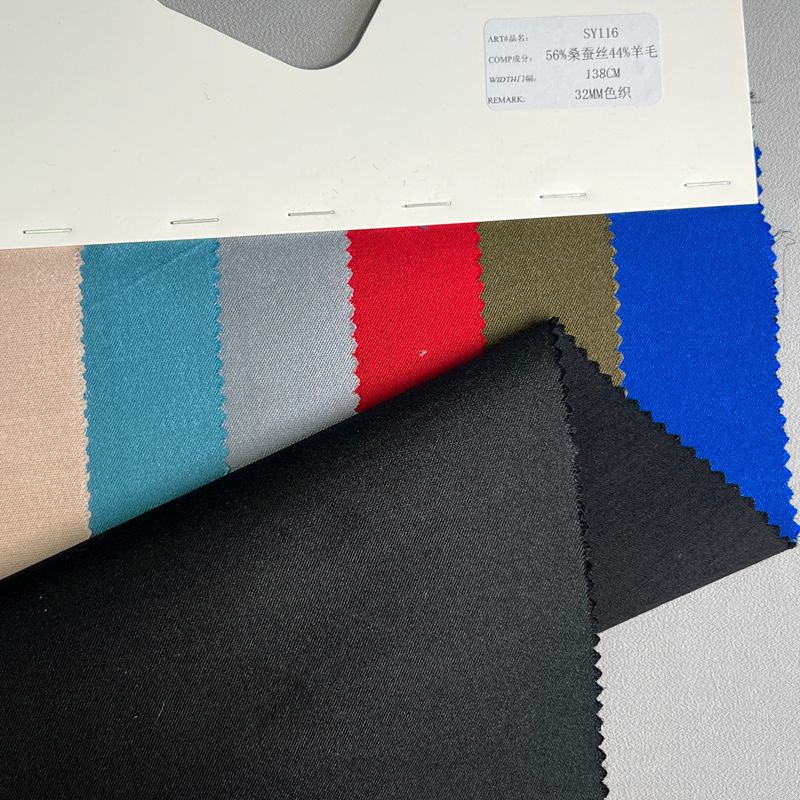 sy116,56%silk44%wool,138cm,32mm,twill,yarn-dyed