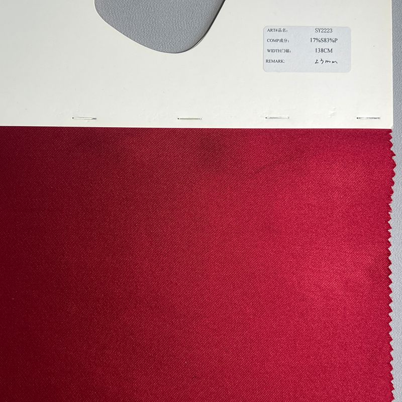 sy2223,17%silk83%polyester,138cm,23mm,twill,yarn-dyed