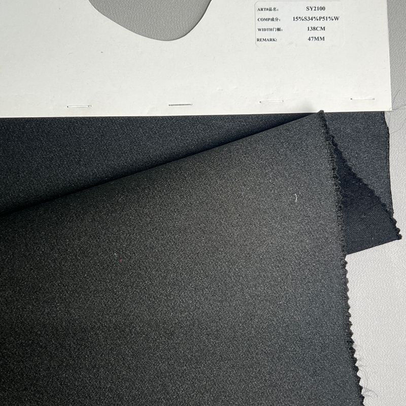 sy2100,15%silk34%polyester51%wool,138cm,47mm,twill,yarn-dyed