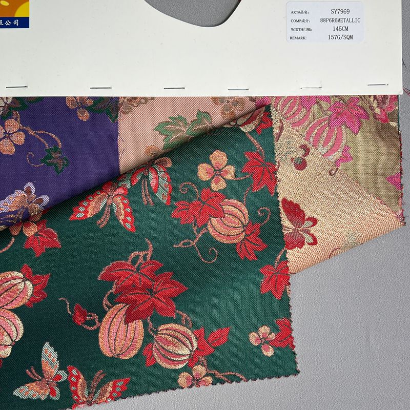 sy7969,88%polyester6%rayon6%metallic,145cm,157gsm,jacquard,yarn-dyed