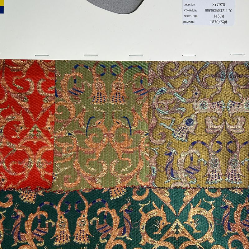 sy7970,88%polyester6%rayon6%metallic,145cm,157gsm,jacquard,yarn-dyed