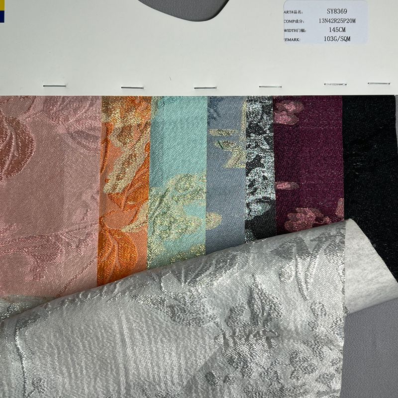 sy8369,13%nylon42%rayon25%polyester20%metallic,145cm,103gsm,jacquard,yarn-dyed