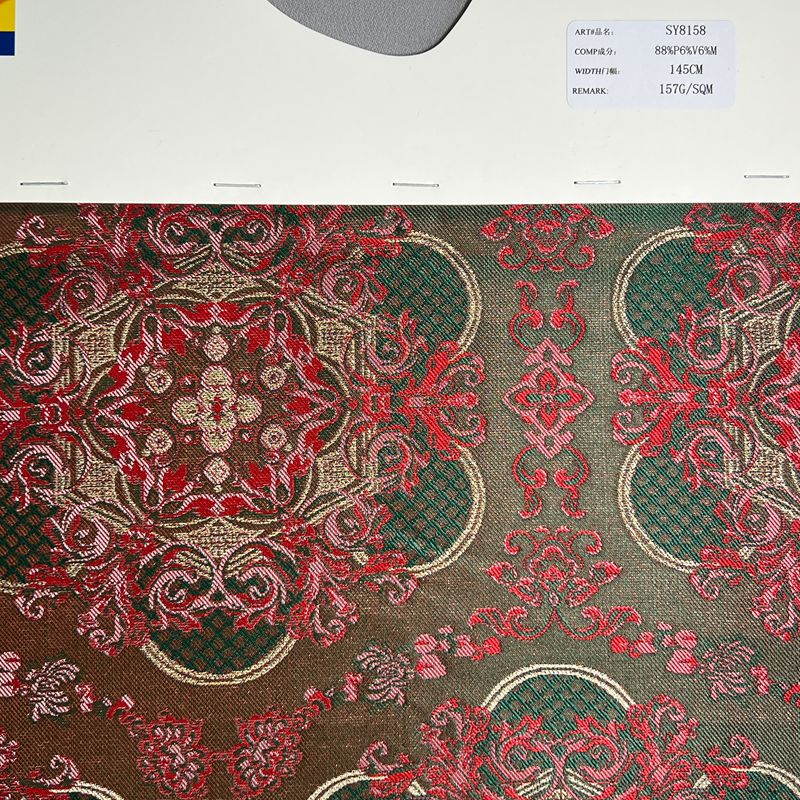 sy8158,88%polyester6%rayon6%metallic,145cm,157gsm,jacquard,yarn-dyed