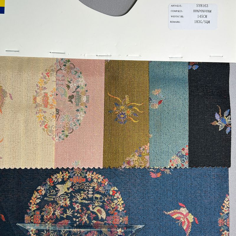 sy8163,88%polyester6%rayon6%metallic,145cm,183gsm,jaquard,yarn-dyed
