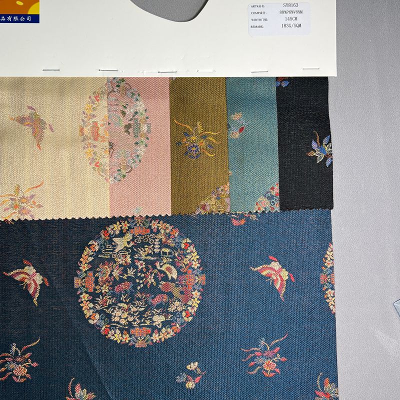 sy8163,88%polyester6%rayon6%metallic,145cm,183gsm,jaquard,yarn-dyed