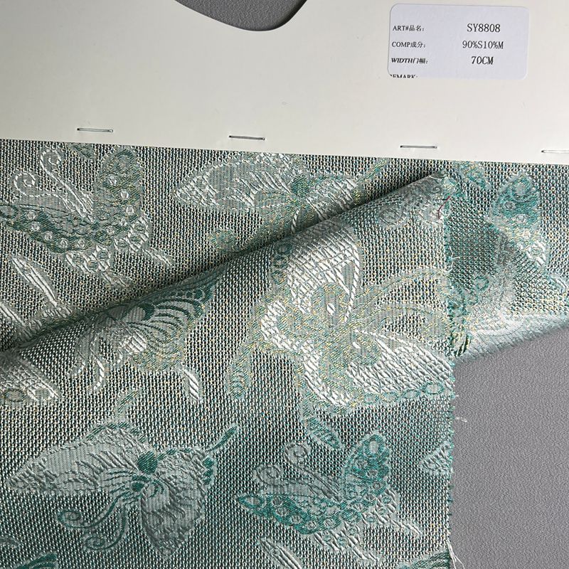 sy8808,90%silk10%metallic,70cm,silk LUO,yarn-dyed