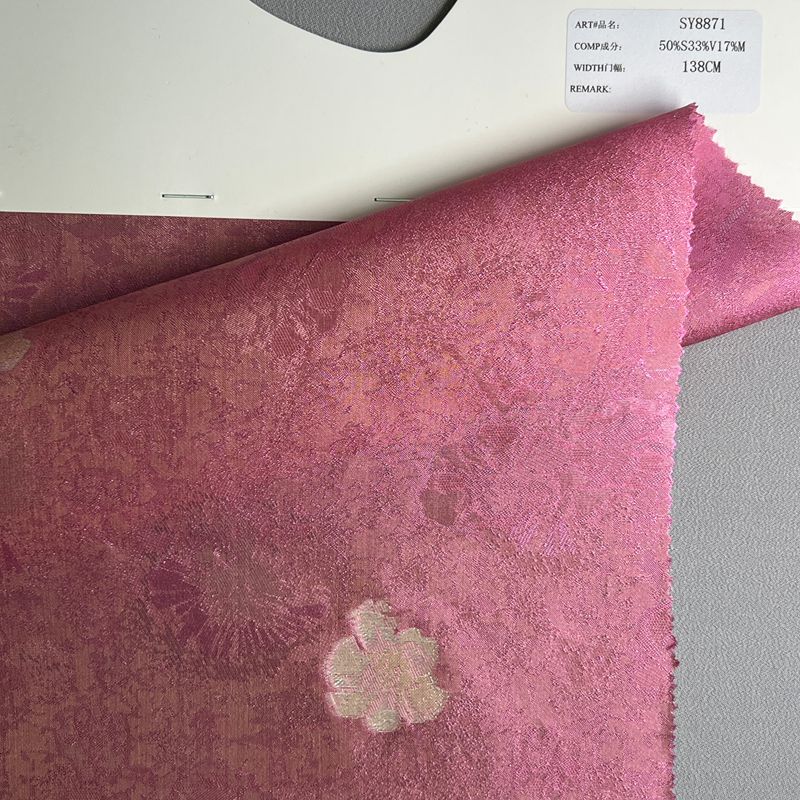 sy8871,50%silk33%viscose17%metallic,138cm,jacquard cut-work fabric,yarn-dyed