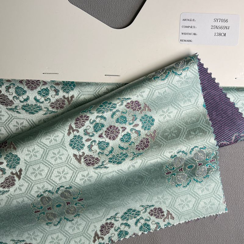 sy7056,25%silk75%viscose,138cm,jacquard,yarn-dyed