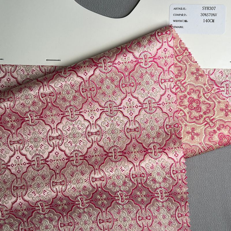 sy8307,30%silk70%viscose,140cm,jacquard,yarn-dyed