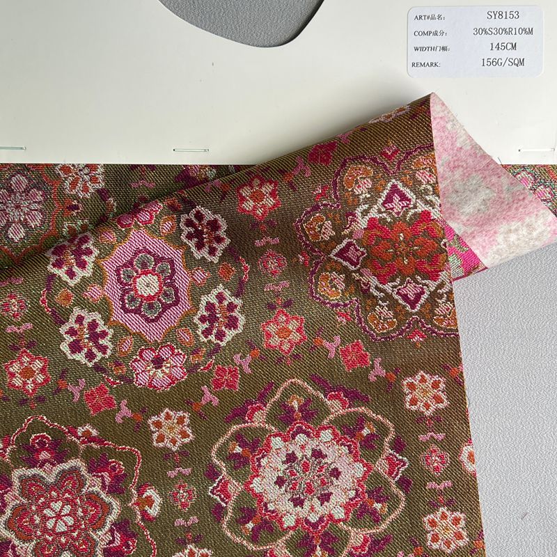 sy8153,30%silk30%rayon10%metallic,145cm,156gsm,jacquard,yarn-dyed