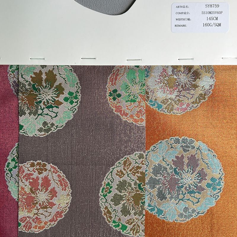 sy8759,5%silk10%metallic25%rayon60%polyester,145cm,160gsm,jacquard,yarn-dyed
