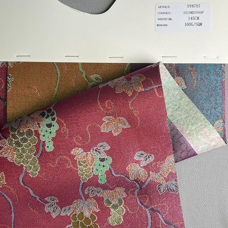 sy8757,5%silk10%metallic25%rayon60%polyester,145cm,160gsm,jacquard,yarn-dyed