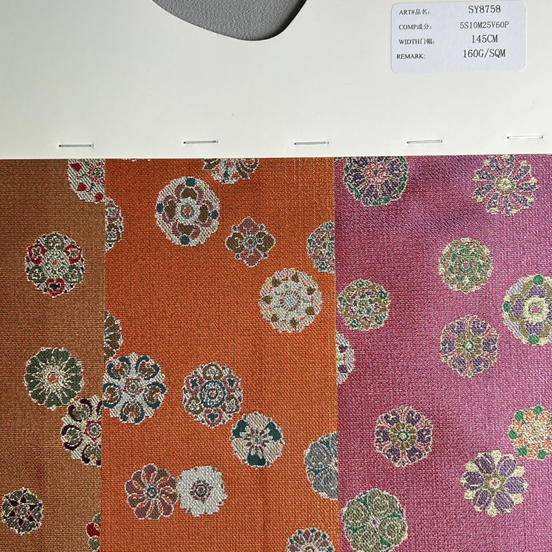 sy8758,5%silk10%metallic25%rayon60%polyester,145cm,160gsm,jacquard,yarn-dyed