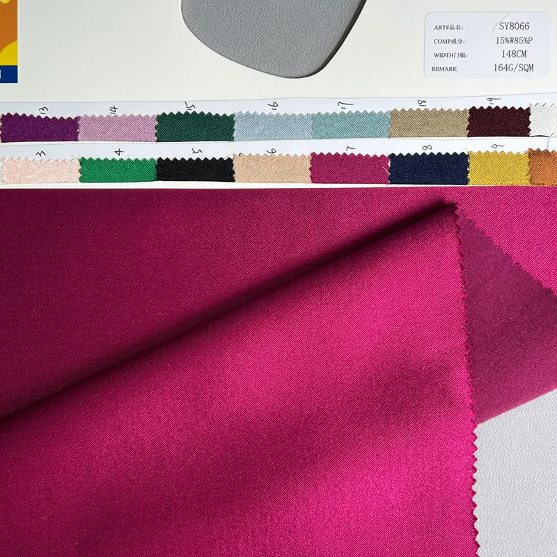 sy8066,15%silk85%polyester,148cm,164gsm,piece-dyed