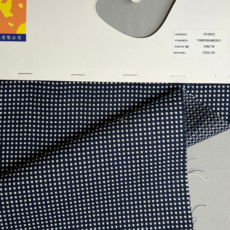 sy2012,70%wool28%bamboo2%lycra,150cm,332gsm,yarn-dyed