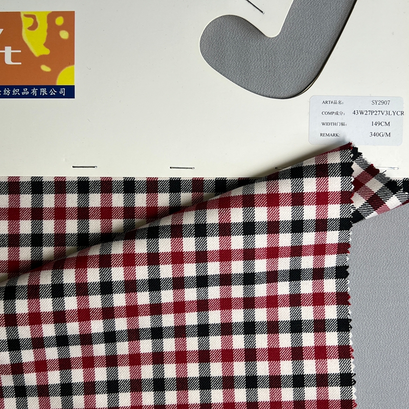 sy2907,43%wool27%polyester17%viscose3%lycra,149cm,340gsm,yarn-dyed