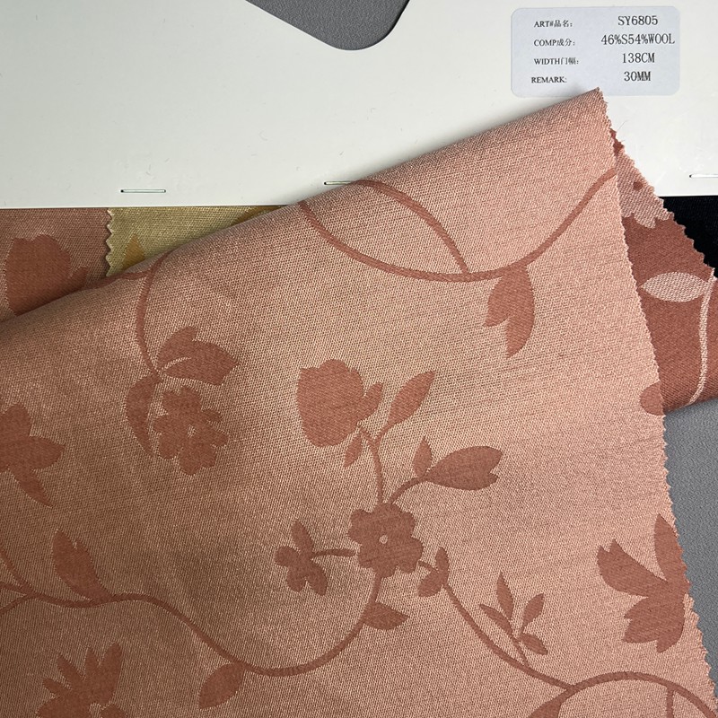sy6805,46%silk54%wool,138cm,30mm,jacquard,piece-dyed